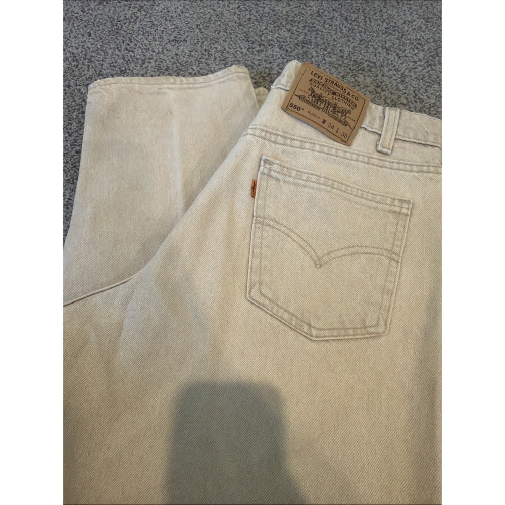 Vintage‎ 550 Orange Tab Tan Denim Jeans 34x30